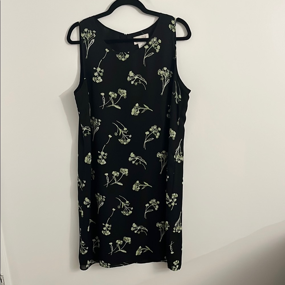 1990s Vintage Floral Sleeveless Sheath Mini Dress